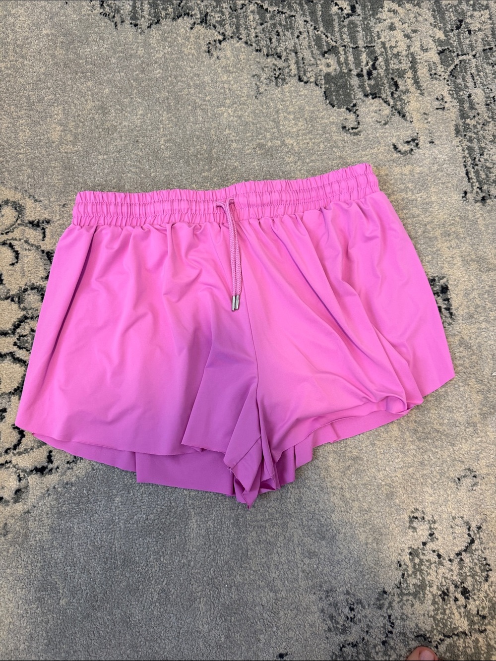 No Comment Buttery Soft Women's Pink Elastic Waist Athletic Shorts Size L